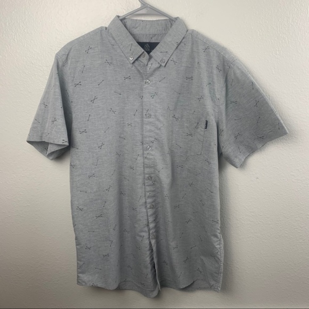 GRAY & BLACK BUTTON DOWN SHORT SLEEVE ARROW SHIRT